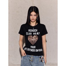 批发<b class='q'>韩国</b>大码女装纯棉210克100%棉女夏装慵懒宽松百搭印花短袖T恤韩系