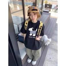 批发韩国大码女装纯棉210克100%棉女夏装慵懒宽松百搭印花短袖T恤韩系