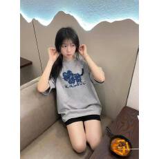 批发韩国大码女装纯棉210克100%棉女夏装慵懒宽松百搭印花短袖T恤韩系