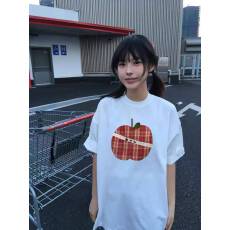 批发韩国大码女装纯棉210克100%棉女夏装慵懒宽松百搭印花短袖T恤韩系