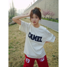 批发韩国<b class='q'>大</b>码女装纯棉210克100%棉女夏装慵懒宽松百搭印花短袖T恤韩系