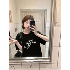 批发韩国<b class='q'>大码</b><b class='q'>女</b>装纯棉210克100%棉<b class='q'>女</b>夏装慵懒宽松百搭印花短袖T恤韩系