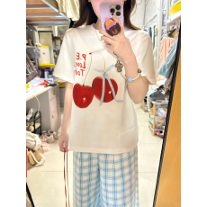 批发韩国<b class='q'>大码</b><b class='q'>女</b>装纯棉210克100%棉<b class='q'>女</b>夏装慵懒宽松百搭印花短袖T恤韩系