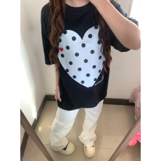 批发韩国<b class='q'>大</b>码女装纯棉210克100%棉女夏装慵懒宽松百搭印花短袖<b class='q'>T</b><b class='q'>恤</b>韩系