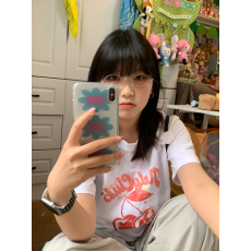 批发韩国<b class='q'>大</b>码女装纯棉210克100%棉女夏装慵懒宽松百搭印花短袖<b class='q'>T</b><b class='q'>恤</b>韩系