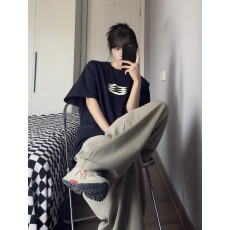 批发韩国<b class='q'>大</b>码女装纯棉210克100%棉女夏装慵懒宽松百搭印花短袖<b class='q'>T</b><b class='q'>恤</b>韩系