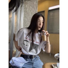 批发韩国<b class='q'>大</b>码女装纯棉210克100%棉女夏装慵懒宽松百搭印花短袖<b class='q'>T</b><b class='q'>恤</b>韩系