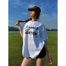 批发韩国<b class='q'>大</b>码女装纯棉210克100%棉女夏装慵懒宽松百搭印花短袖<b class='q'>T</b><b class='q'>恤</b>韩系