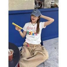 批发40支220克精梳92%棉+8%氨纶后包领<b class='q'>修身</b>显瘦正肩短袖t恤女辣妹短款