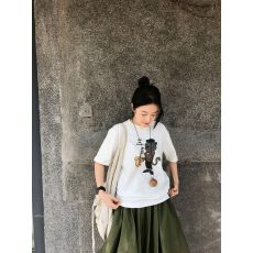 批发韩国<b class='q'>大</b>码女装纯棉210克100%棉女夏装慵懒宽松百搭印花短袖<b class='q'>T</b><b class='q'>恤</b>韩系