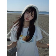 批发韩国<b class='q'>大</b>码女装纯棉210克100%棉女夏装慵懒宽松百搭印花短袖<b class='q'>T</b><b class='q'>恤</b>韩系