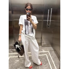 批发韩国<b class='q'>大</b>码女装纯棉210克100%棉女夏装慵懒宽松百搭印花短袖<b class='q'>T</b><b class='q'>恤</b>韩系