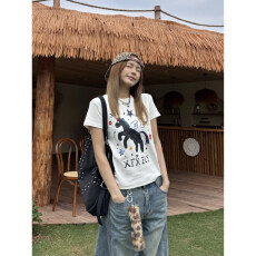 批发40支220克精梳92%棉+8%氨纶后包领修身显瘦正肩短袖<b class='q'>t</b><b class='q'>恤</b>女辣妹短款