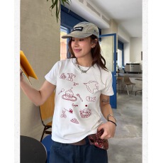 批发40支220克精梳92%棉+8%氨纶后包领修身显瘦正肩短袖<b class='q'>t</b><b class='q'>恤</b>女辣妹短款