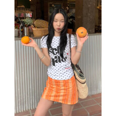 批发40支220克精梳92%棉+8%氨纶后包领修身显瘦正肩短袖<b class='q'>t</b><b class='q'>恤</b>女辣妹短款