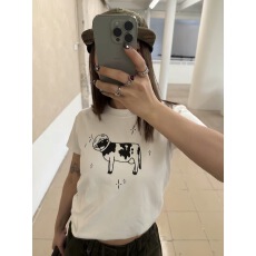 批发40支220克精梳92%棉+8%氨纶后包领修身显瘦正肩短袖<b class='q'>t</b><b class='q'>恤</b>女辣妹短款