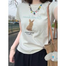 批发40支220克精梳92%棉+8%氨纶后包领<b class='q'>修身</b>显瘦正肩短袖t恤女辣妹短款