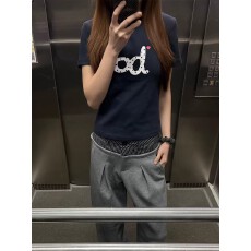 批发40支220克精梳92%棉+8%氨纶后包领<b class='q'>修身</b>显瘦正肩短袖t恤女辣妹短款