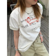 批发<b class='q'>韩国</b>大码女装纯棉210克100%棉女夏装慵懒宽松百搭印花短袖T恤韩系