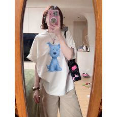 批发韩国<b class='q'>大</b>码<b class='q'>女</b>装纯棉210克100%棉<b class='q'>女</b>夏装慵懒宽松百搭印花短袖T恤韩系