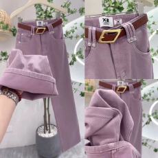 批发<b class='q'>糖果</b><b class='q'>色</b>牛仔裤女今年流行2025新款梨型身材高腰直筒宽松垂感阔腿裤