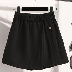 批发【原版质量/星空尼】<b class='q'>大码</b>不规则毛呢百褶半身裙松紧腰A字裙短<b class='q'>裙裤</b>