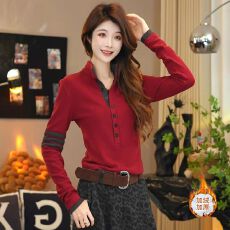 批发预12/22【德绒1*1】加厚洋气T恤秋冬新款修身显瘦内搭打底衫上衣