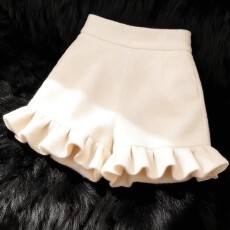 批发龙凤尼女冬季新款百搭通勤高腰显瘦毛呢短裤<b class='q'>甜美</b>风裤子