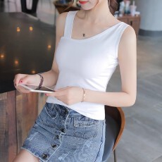 批发40支纯棉 黑色吊带小背心女<b class='q'>打底衫</b>外穿内搭性感紧身心机美背上衣