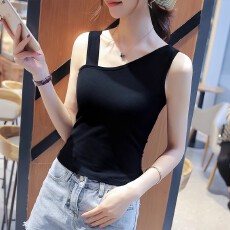 批发40支纯棉 黑色吊带小背心女<b class='q'>打底衫</b>外穿内搭性感紧身心机美背上衣