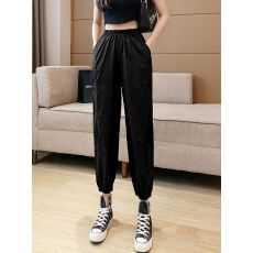 批发四面弹 小众束脚裤女夏韩版新款薄小个子高腰休闲个性九分<b class='q'>哈伦</b>裤