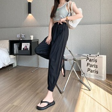 批发四面弹 小众束脚裤女夏韩版新款薄小个子高腰休闲个性九分<b class='q'>哈伦</b>裤