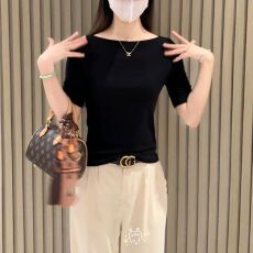 批发原版质量人棉260克 纯色一字肩中<b class='q'>袖</b>t恤女2026五分<b class='q'>袖</b>半<b class='q'>袖</b>露肩<b class='q'>上衣</b>