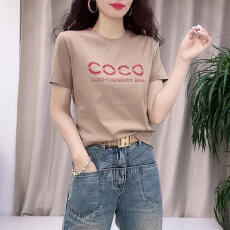 批发官图  纯棉休闲百搭拼接短袖t恤女2026夏季新款<b class='q'>韩</b>版时髦宽松上衣