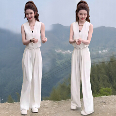 批发官图  时尚套装女2026<b class='q'>夏季</b>新款小个子西装马甲高腰阔腿裤两件套潮