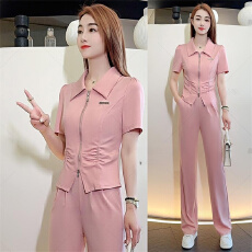 批发官图  小香风休闲运动服套装女2026夏季新款小个子短袖长裤两件套