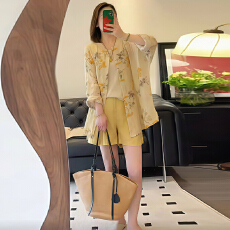 批发官图  新中式国风盘扣套<b class='q'>装</b>女2026夏季新款设计感衬衫短<b class='q'>裤</b>两件套潮