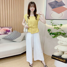 批发官图  休闲气质套装女2026夏季新款显瘦减龄百搭上衣阔腿<b class='q'>裤</b><b class='q'>两件套</b>