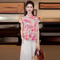 批发官图  设计感国风提花套装<b class='q'>女</b>2026夏季新款独特上衣<b class='q'>休闲裤</b>两件套潮