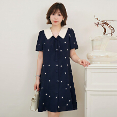 批发官图  小个子韩系娃娃领碎花<b class='q'>连衣裙</b>女2026夏季新款休闲百搭裙子潮