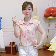 批发官图  韩版碎花短袖衬衫女2026夏季新款减龄洋气<b class='q'>中老年</b>妈妈装上衣