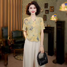 批发官图  中式国风套装女2025夏季新款<b class='q'>妈妈</b>装减龄上衣阔腿<b class='q'>裤</b><b class='q'>两件套</b>潮