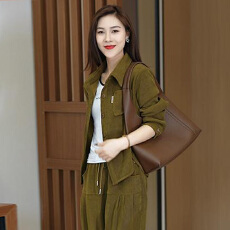 批发官图  时尚休闲套<b class='q'>装</b><b class='q'>女</b>2026秋季新款小个子短外套阔腿裤减龄<b class='q'>两件套</b>