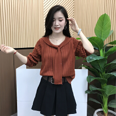 批发官图  海军领披肩设计感长袖针织衫女2026<b class='q'>秋</b>季新款遮肉显瘦衬衫潮