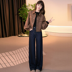 批发官图  小个子<b class='q'>休闲</b>风工装polo领短款<b class='q'>外套</b>女2026秋季新款复古上衣潮