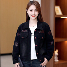 批发官图  高含棉亮片短款<b class='q'>牛仔</b>外套女2026秋季新款小个子百搭夹克上衣