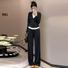 批发官图  高级感时尚套<b class='q'>装</b>女2026秋季新款<b class='q'>韩版</b>连帽上衣阔腿<b class='q'>裤</b><b class='q'>两件套</b>潮