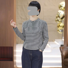 批发官图  高含棉条纹长袖<b class='q'>t</b><b class='q'>恤</b>女2025秋季新款时尚气质减龄休闲上衣潮