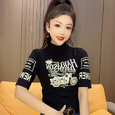 批发官图  高含棉韩版时髦印花设计感<b class='q'>短袖</b><b class='q'>t</b><b class='q'>恤</b><b class='q'>女</b>2025夏季新款百搭上衣