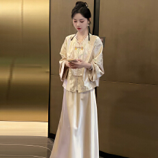 批发官图  国风设计感洋气套装女2025<b class='q'>秋</b>季新款遮肉上衣半身裙两件套潮